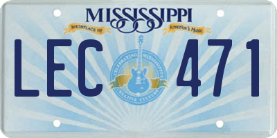 MS license plate LEC471