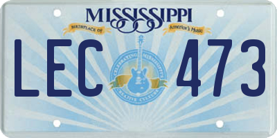MS license plate LEC473