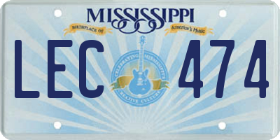 MS license plate LEC474