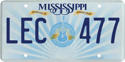 MS license plate LEC477
