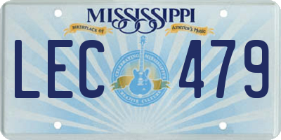 MS license plate LEC479
