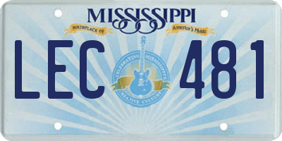 MS license plate LEC481