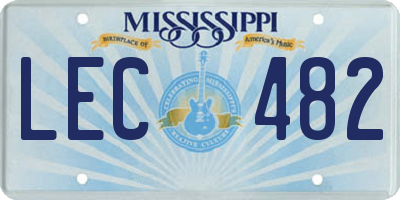 MS license plate LEC482