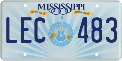 MS license plate LEC483