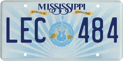MS license plate LEC484