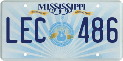 MS license plate LEC486