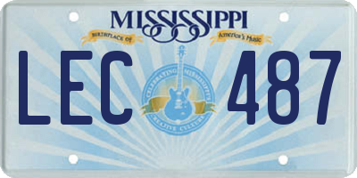 MS license plate LEC487