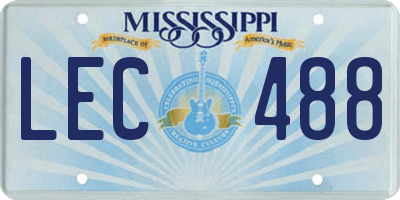 MS license plate LEC488