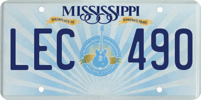 MS license plate LEC490