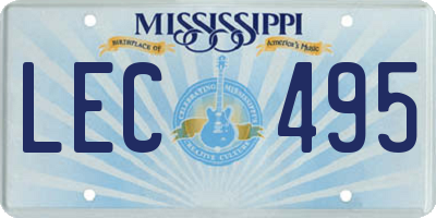 MS license plate LEC495
