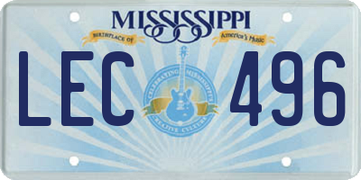 MS license plate LEC496
