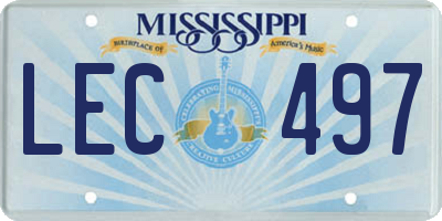 MS license plate LEC497