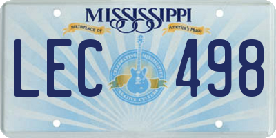 MS license plate LEC498