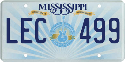 MS license plate LEC499