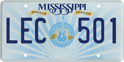 MS license plate LEC501