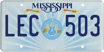 MS license plate LEC503