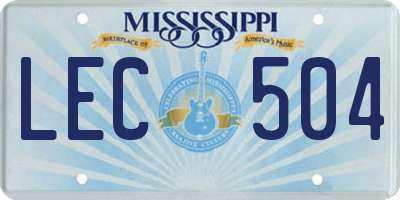 MS license plate LEC504