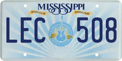 MS license plate LEC508