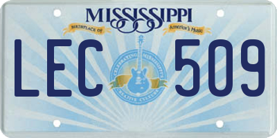 MS license plate LEC509