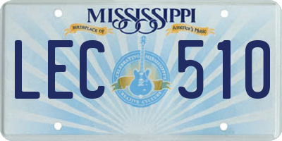 MS license plate LEC510