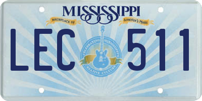 MS license plate LEC511