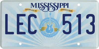 MS license plate LEC513