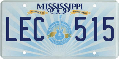 MS license plate LEC515