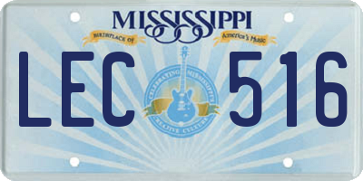 MS license plate LEC516