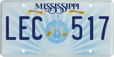 MS license plate LEC517