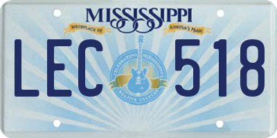 MS license plate LEC518