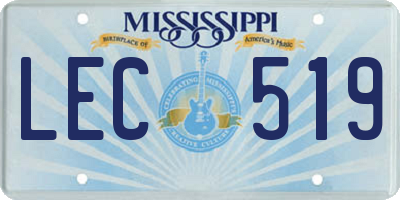 MS license plate LEC519