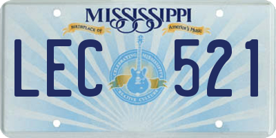 MS license plate LEC521