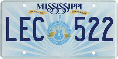 MS license plate LEC522