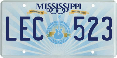 MS license plate LEC523
