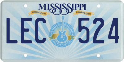 MS license plate LEC524