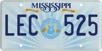 MS license plate LEC525
