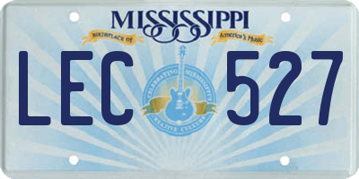 MS license plate LEC527