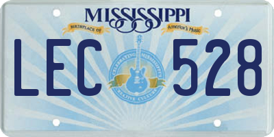 MS license plate LEC528