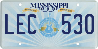MS license plate LEC530