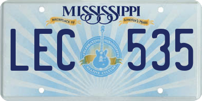 MS license plate LEC535