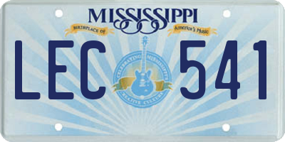 MS license plate LEC541