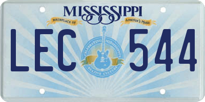 MS license plate LEC544