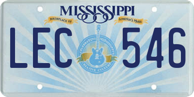 MS license plate LEC546