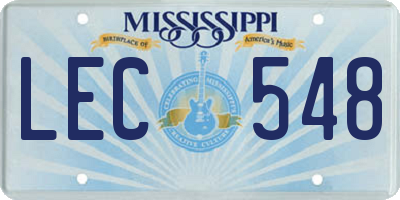 MS license plate LEC548