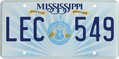 MS license plate LEC549