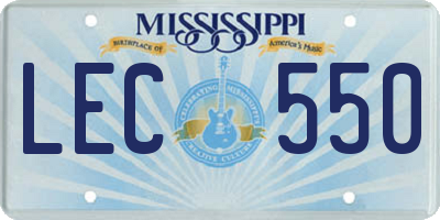MS license plate LEC550