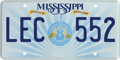 MS license plate LEC552