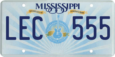 MS license plate LEC555