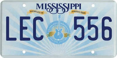 MS license plate LEC556