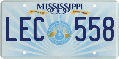 MS license plate LEC558